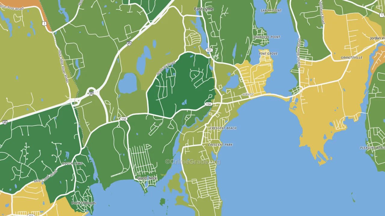 Niantic, CT Map of Murder Rates