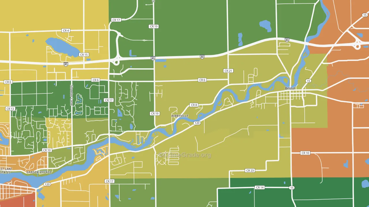 Nibbyville, IN Map of Murder Rates
