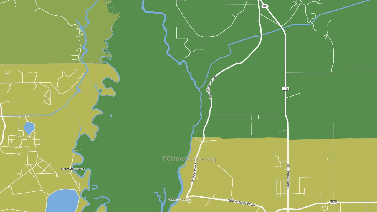 Niblett Bluff, LA Map of Murder Rates