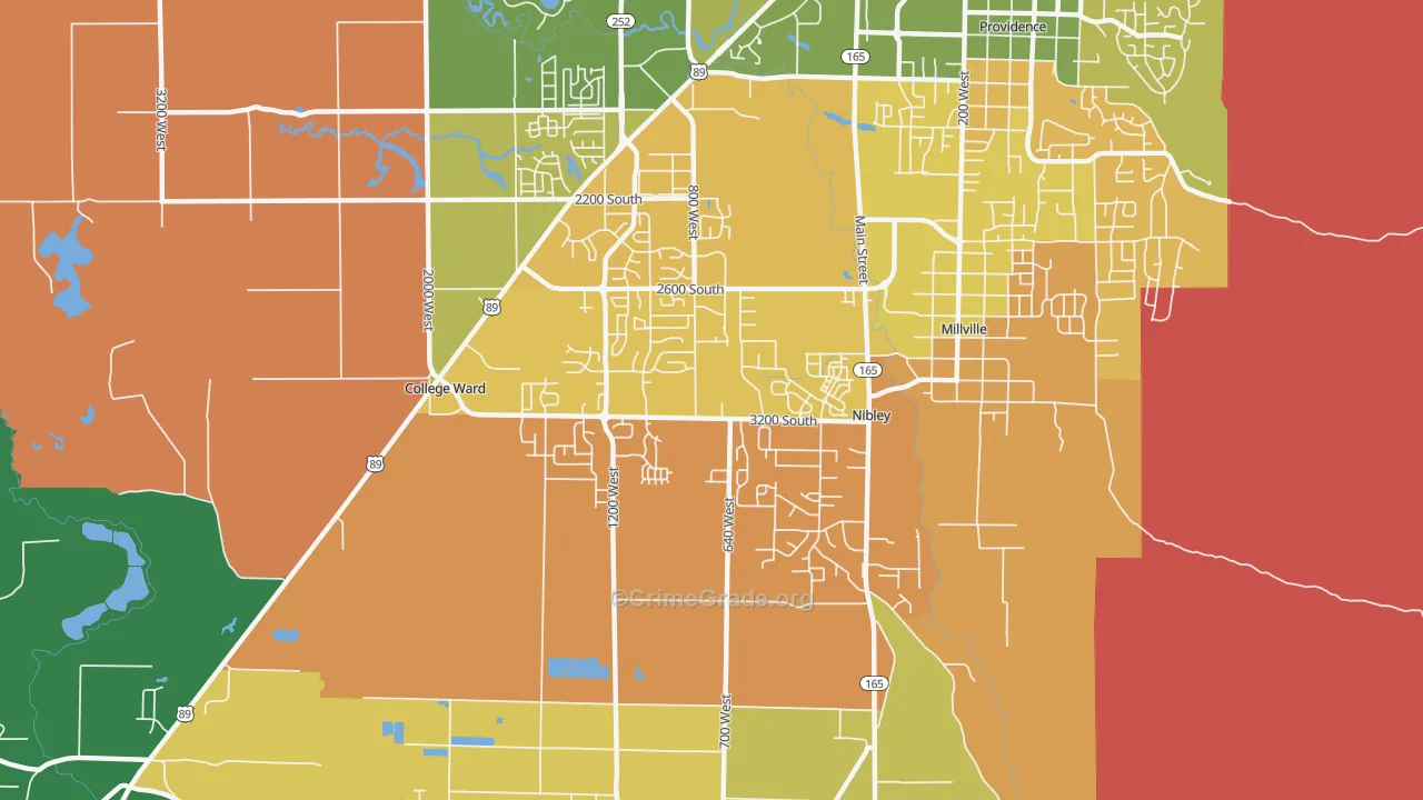 Nibley, UT Map of Murder Rates
