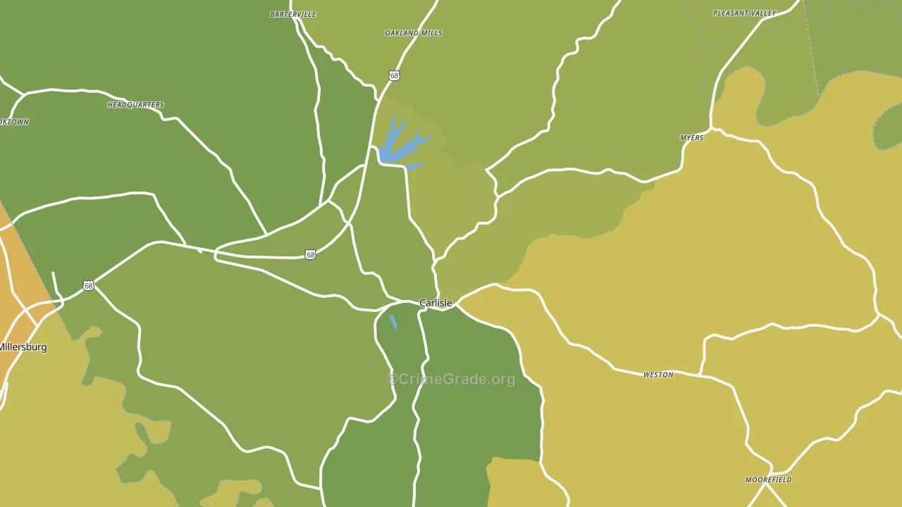 Nicholas County, KY Map of Murder Rates