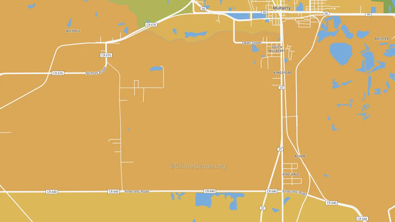 Nichols, FL Map of Murder Rates