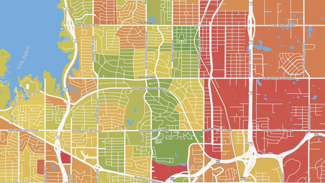 Nichols Hills, OK Map of Murder Rates