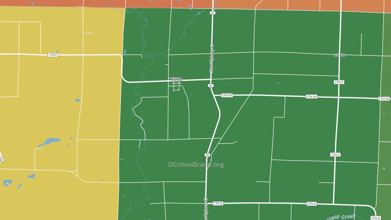 Nichols, WI Map of Murder Rates