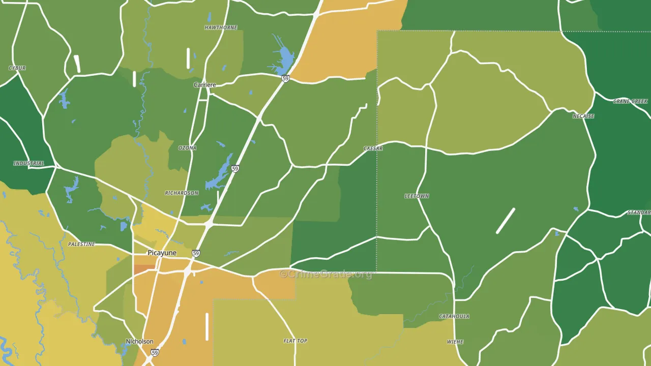 Nicholson, MS Map of Murder Rates