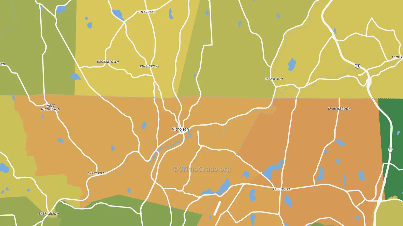 Nicholson, PA Map of Murder Rates