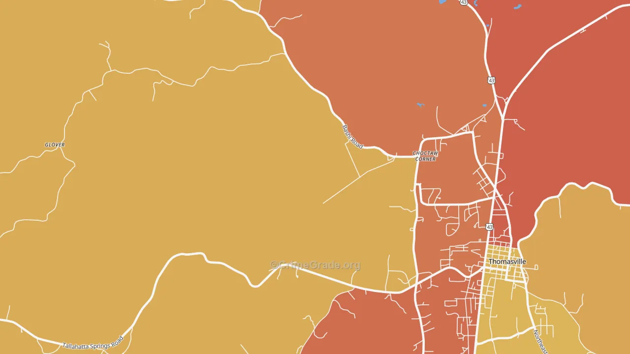 Nicholsville, AL Map of Murder Rates