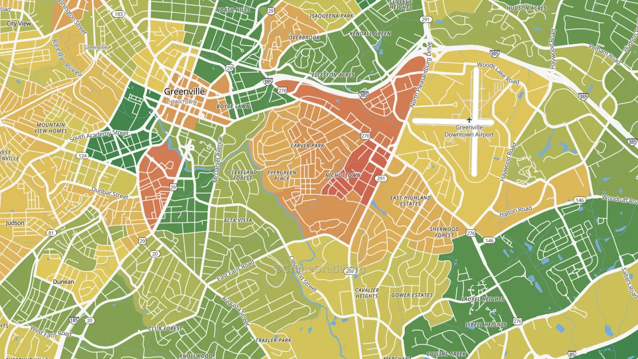 Nicholtown, Greenville, SC Map of Murder Rates