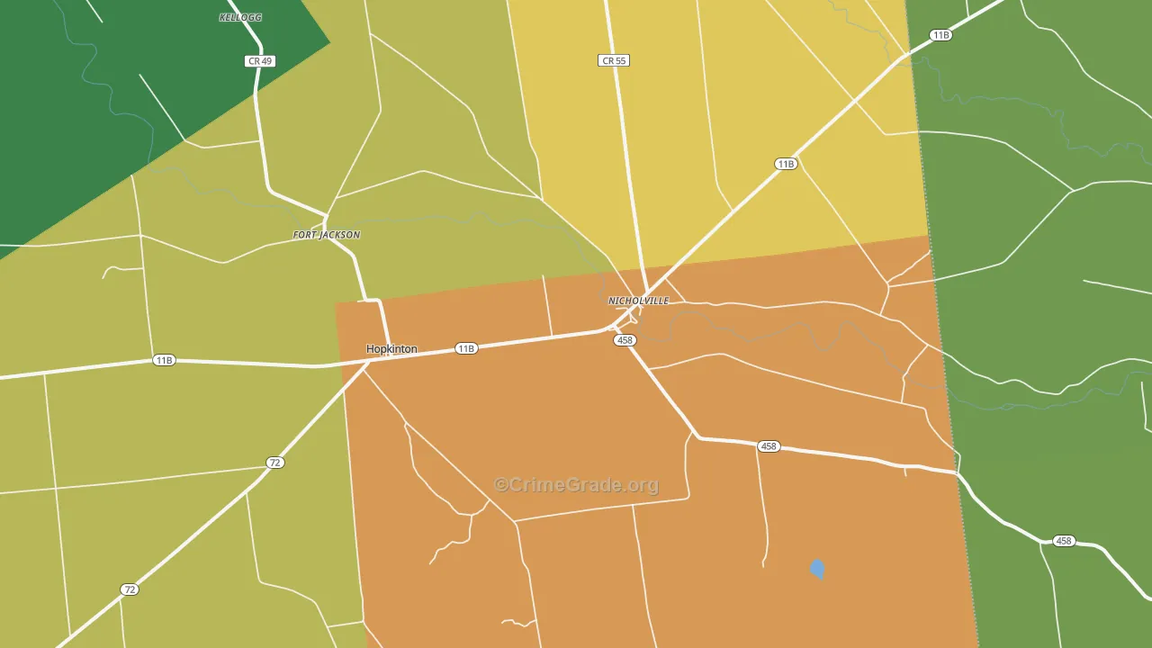 Nicholville, NY Map of Murder Rates