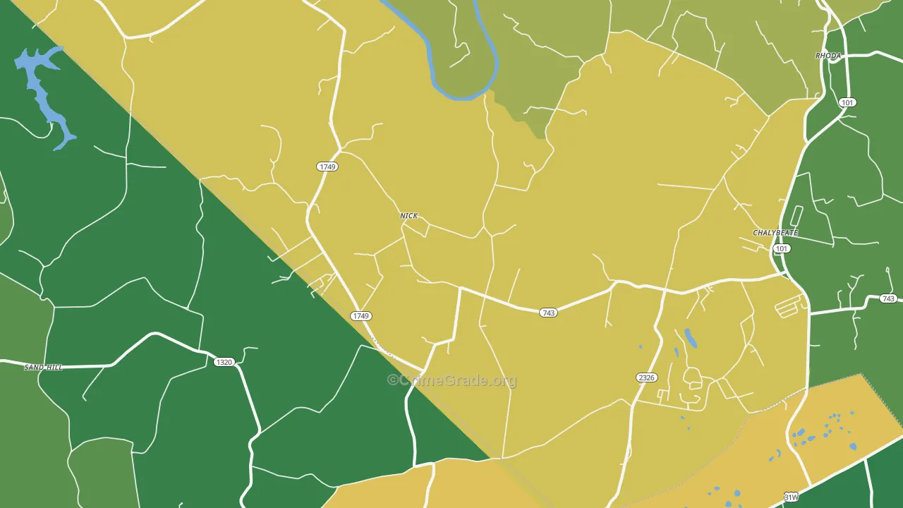 Nick, KY Map of Murder Rates