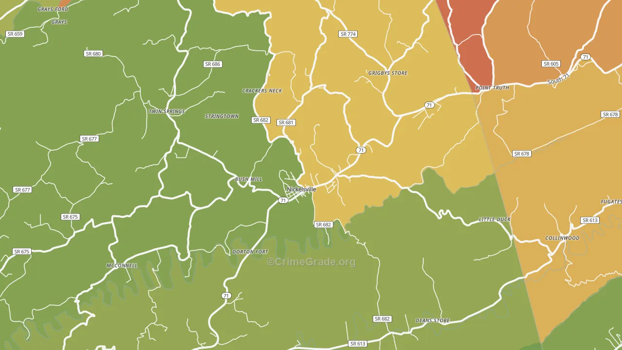Nickelsville, VA Map of Murder Rates