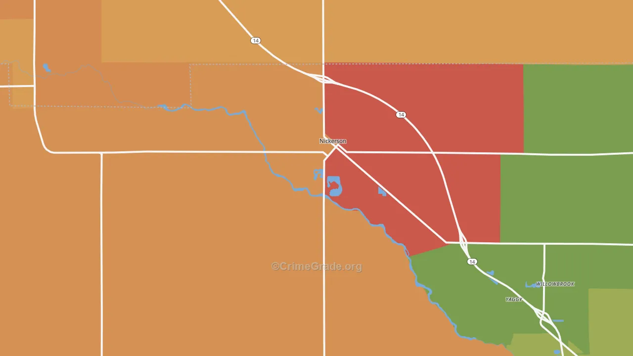 Nickerson, KS Map of Murder Rates
