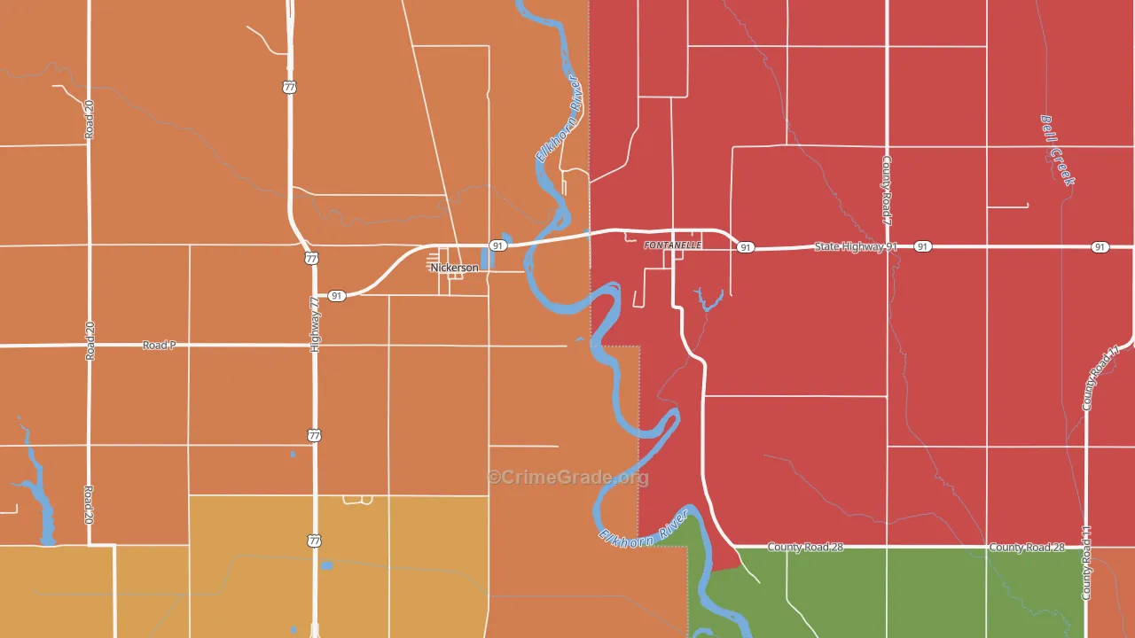 Nickerson, NE Map of Murder Rates
