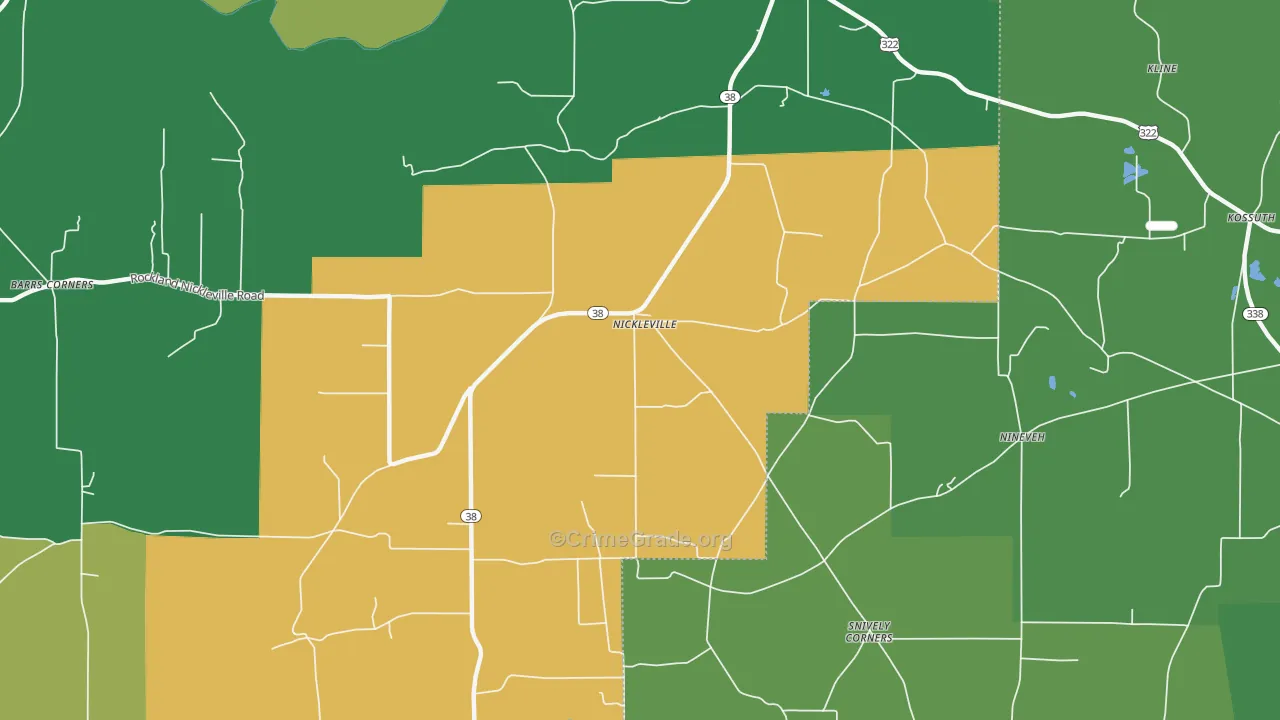 Nickleville, PA Map of Murder Rates