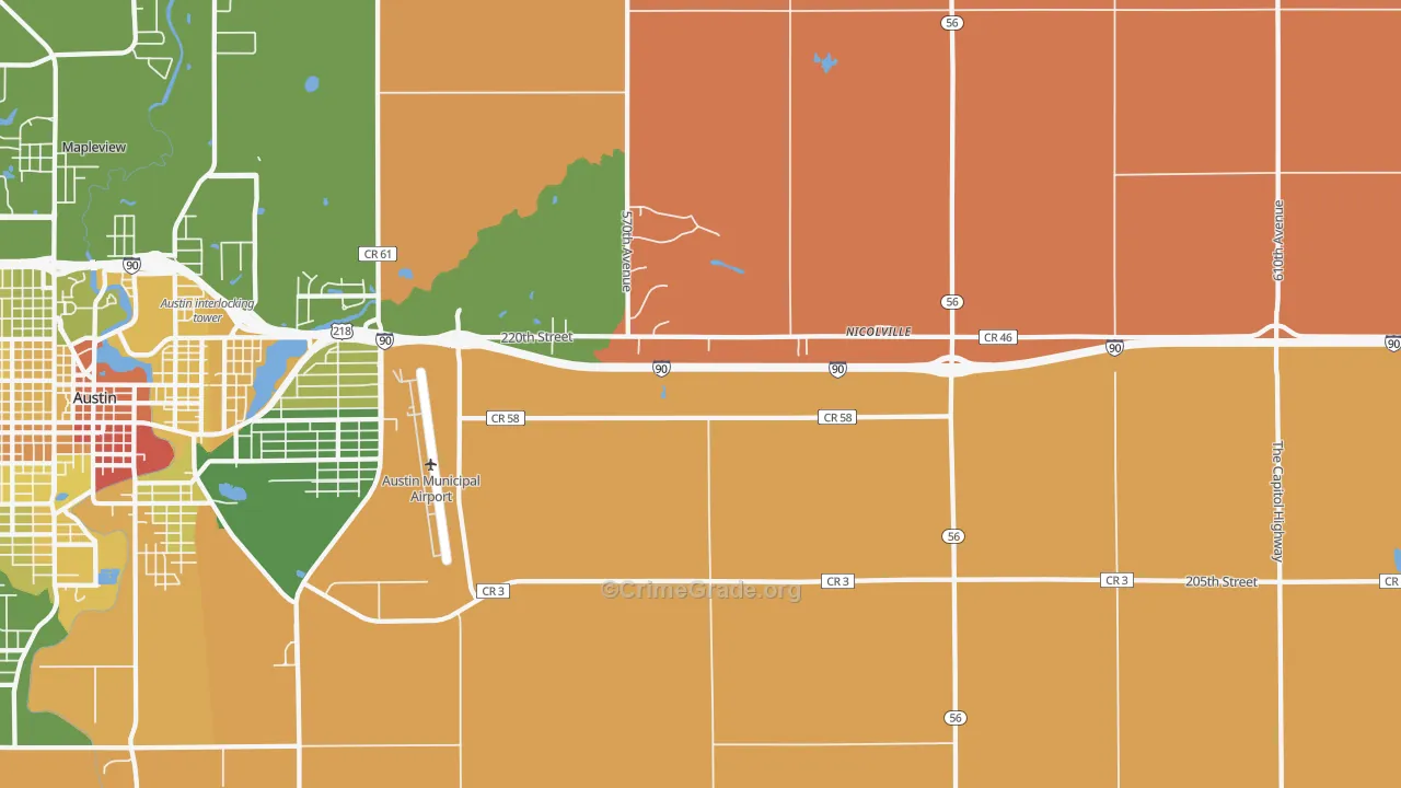 Nicolville, MN Map of Murder Rates