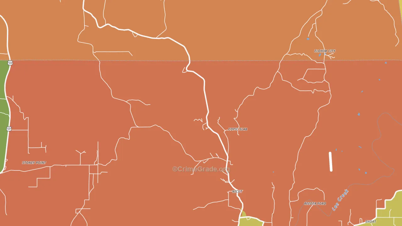 Nicut, OK Map of Murder Rates