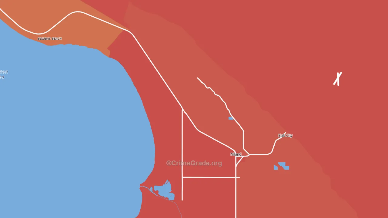 Niland, CA Map of Murder Rates