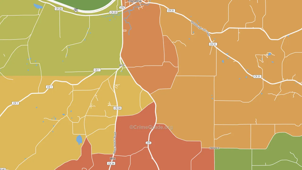 Nile, NY Map of Murder Rates