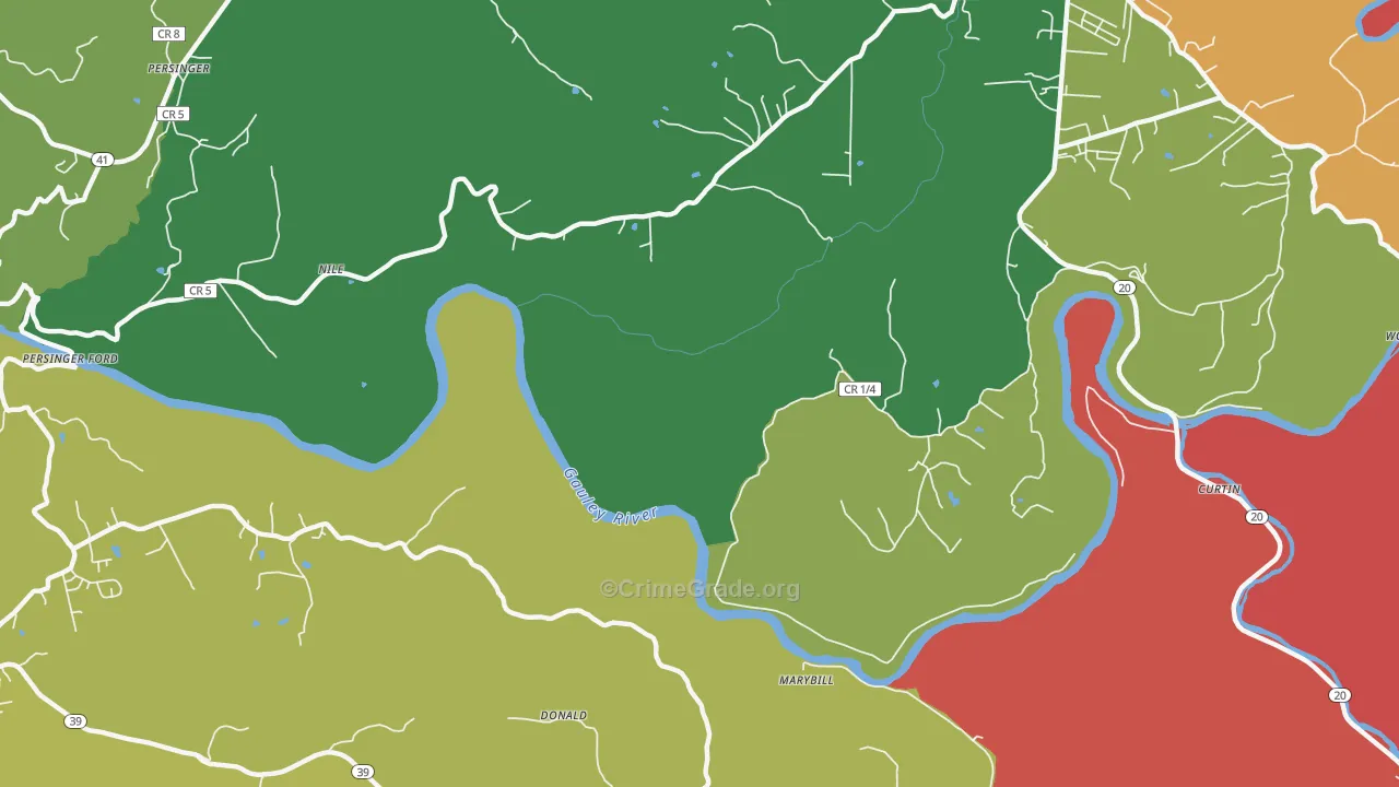 Nile, WV Map of Murder Rates