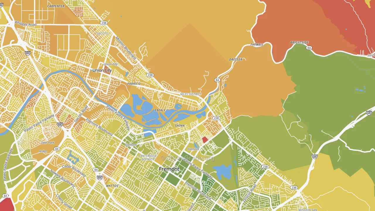 Niles Junction, Fremont, CA Map of Murder Rates