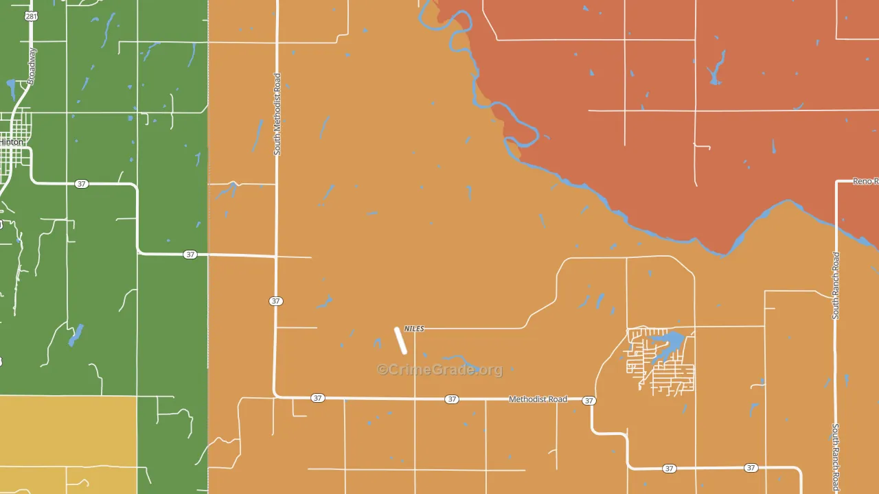 Niles, OK Map of Murder Rates