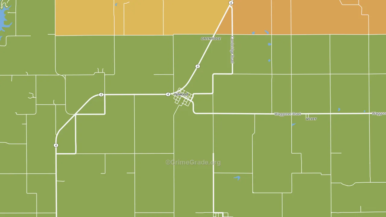 Nilwood, IL Map of Murder Rates