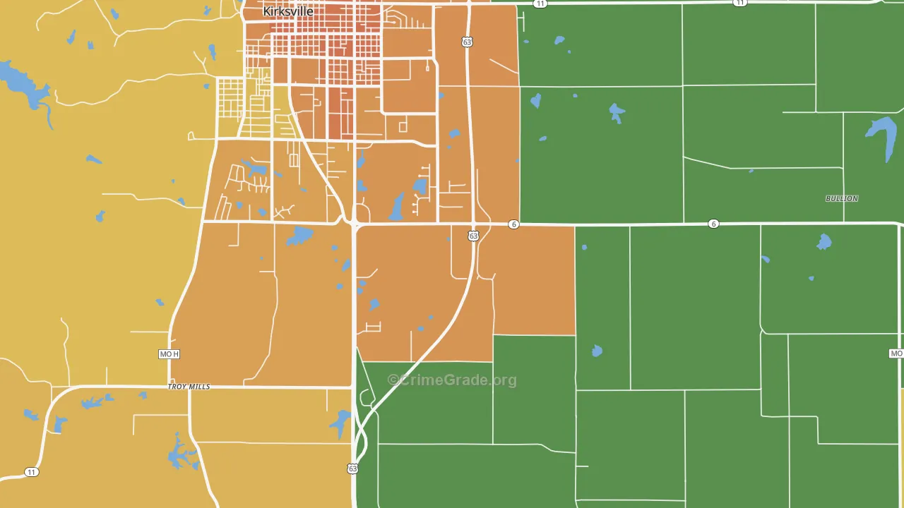 Nind, MO Map of Murder Rates