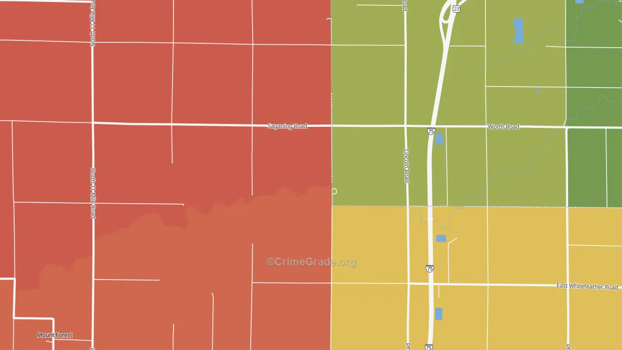 Nine Mile, MI Map of Murder Rates