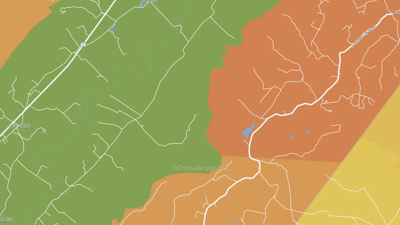 Nine Mile, TN Map of Murder Rates