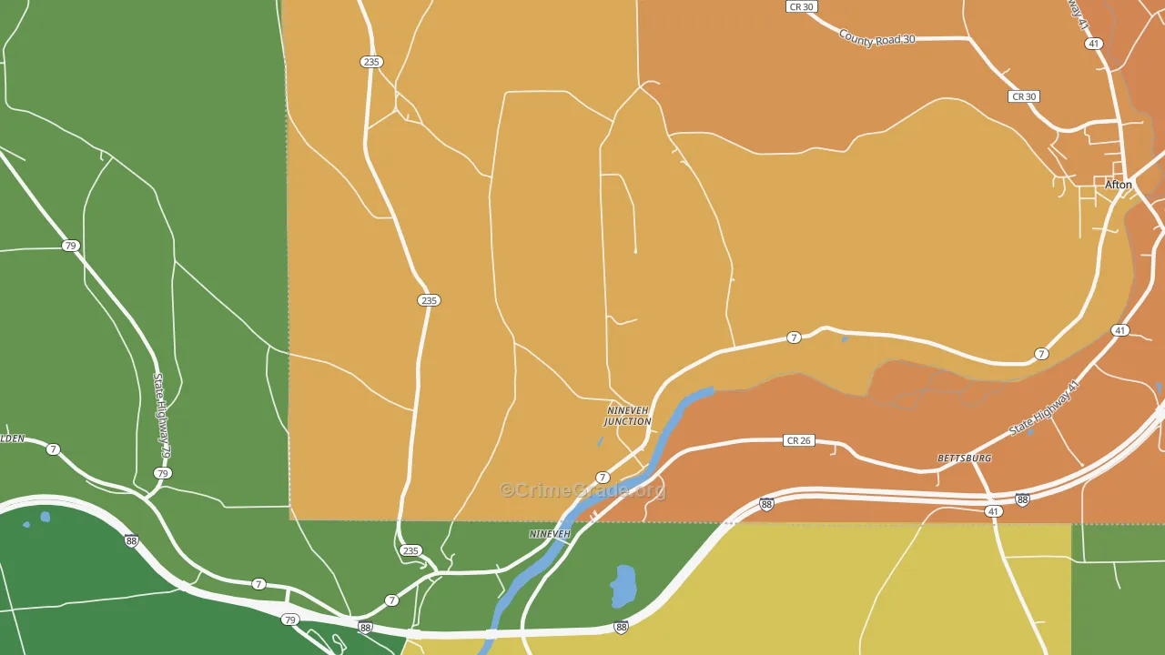 Nineveh Junction, NY Map of Murder Rates