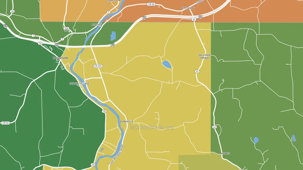 Nineveh, NY Map of Murder Rates