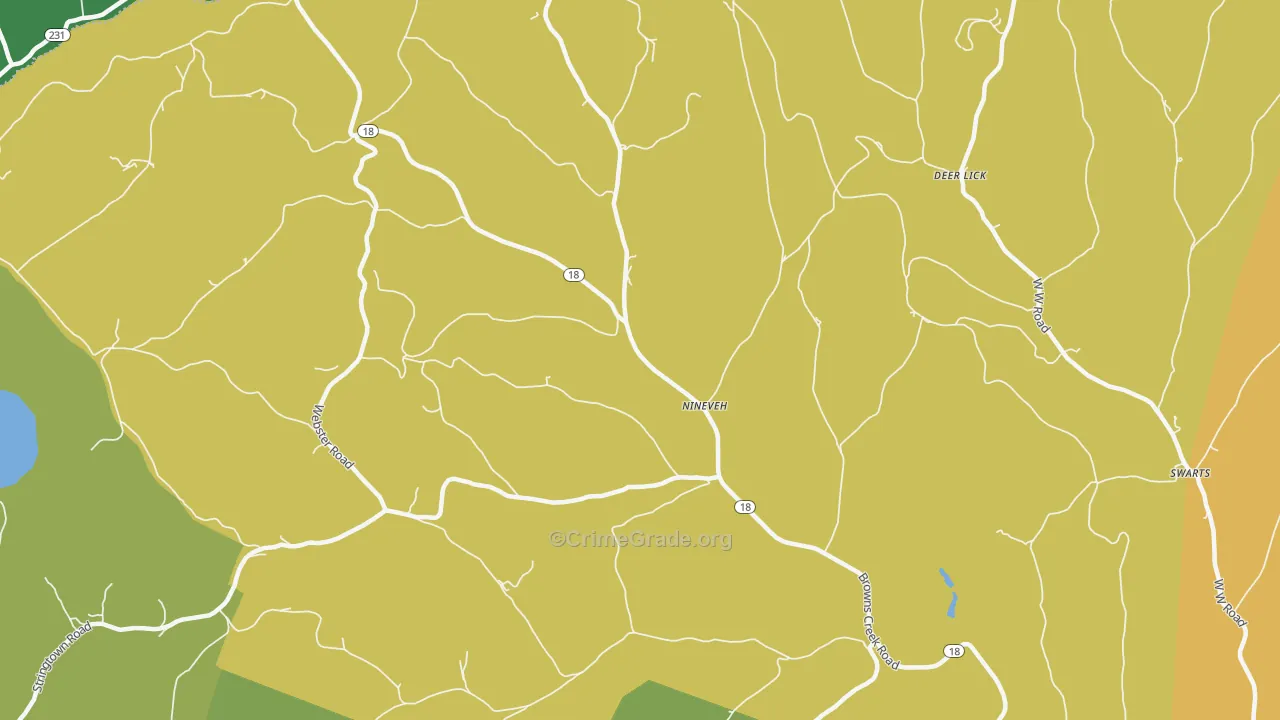 Nineveh, PA Map of Murder Rates