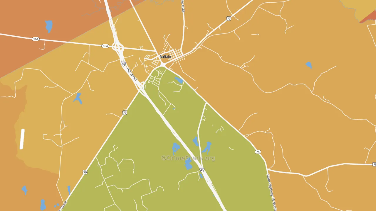 Nineveh, TX Map of Murder Rates