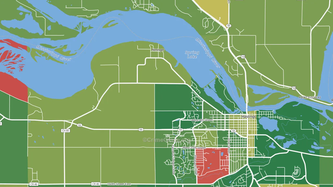 Nininger, MN Map of Murder Rates