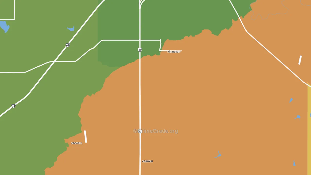 Ninnekah, OK Map of Murder Rates
