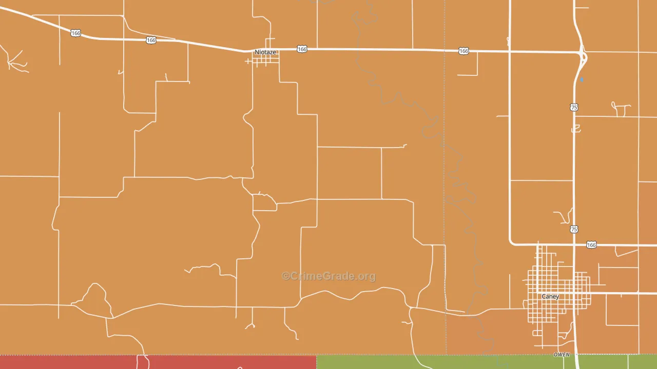 Niotaze, KS Map of Murder Rates