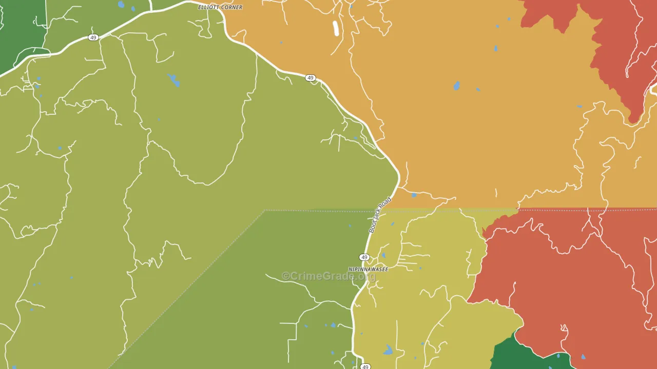 Nipinnawasee, CA Map of Murder Rates
