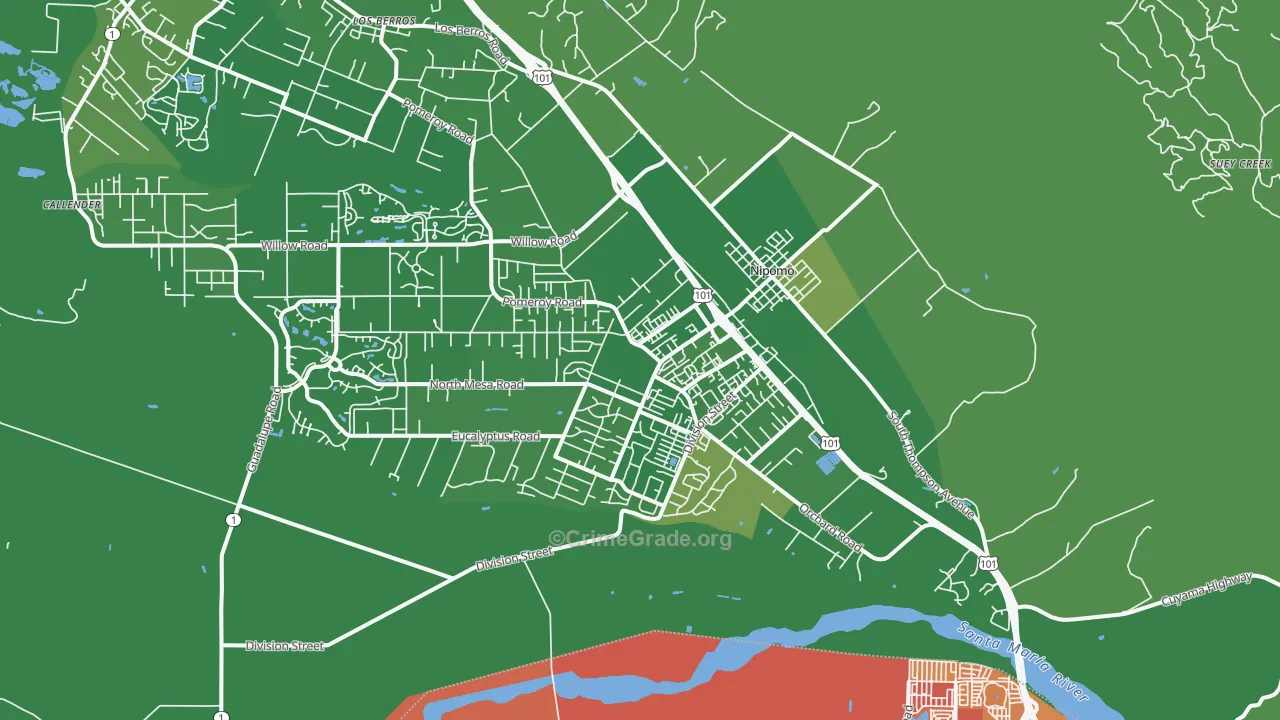 Nipomo, CA Map of Murder Rates