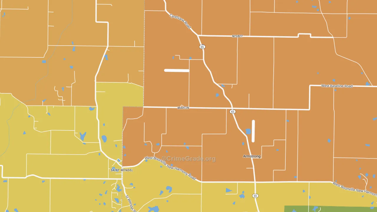 Nisbet, IN Map of Murder Rates