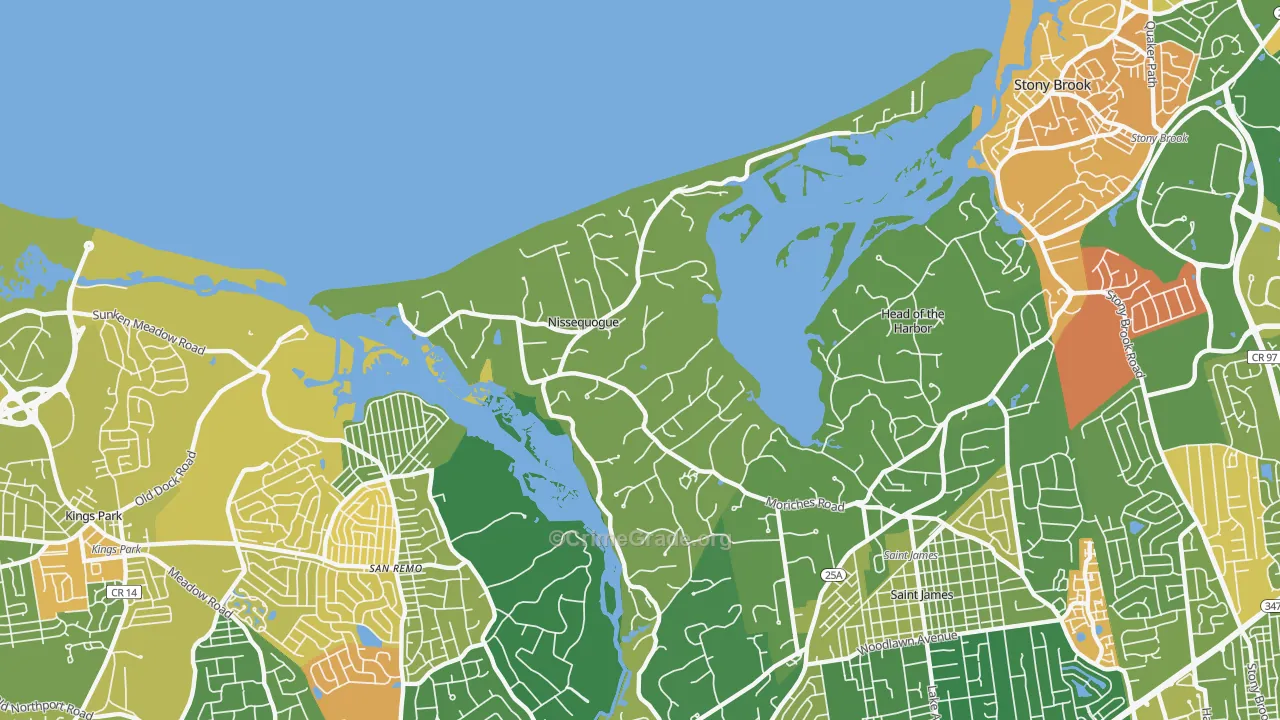 Nissequogue, NY Map of Murder Rates