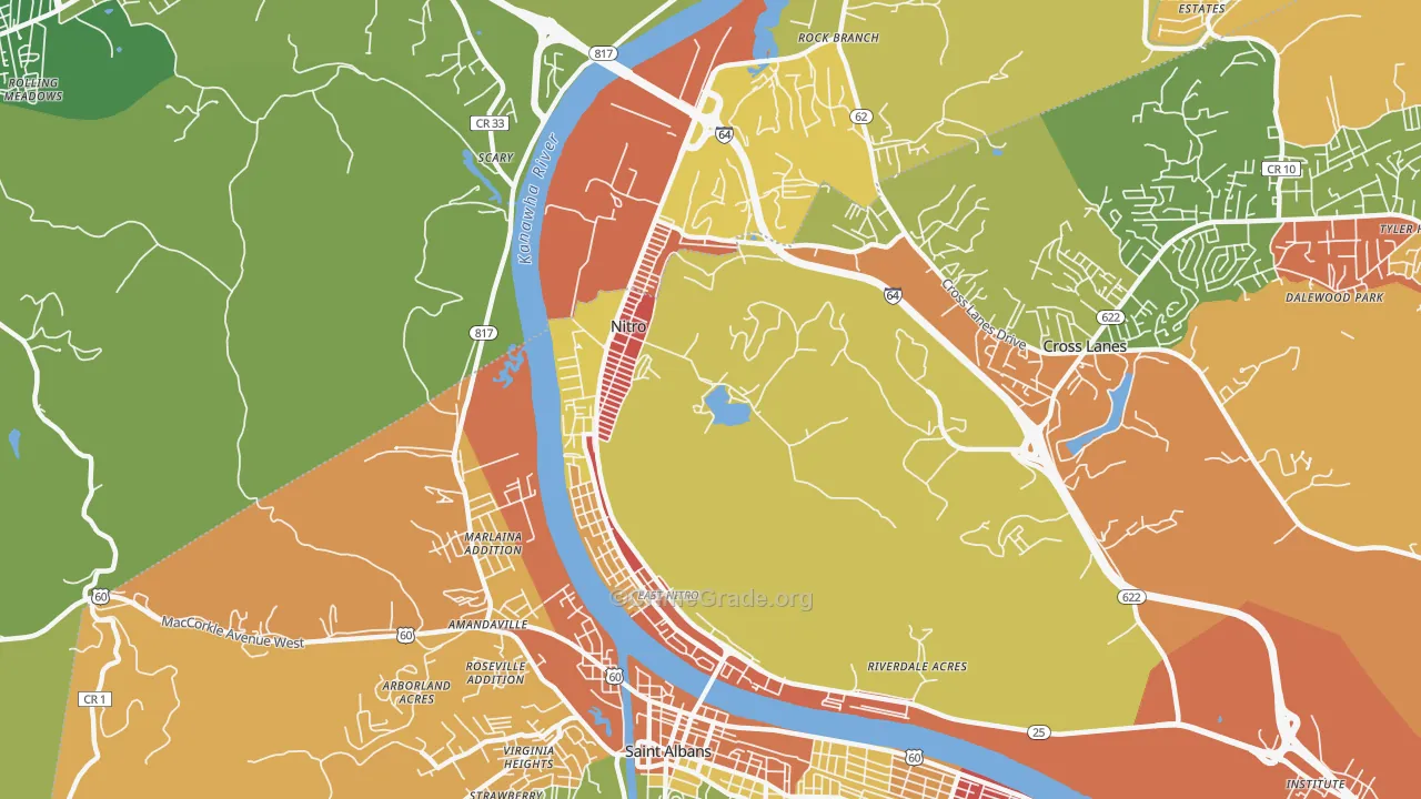 Nitro, WV Map of Murder Rates