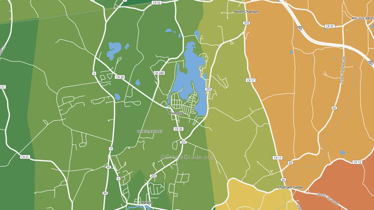Niverville, NY Map of Murder Rates