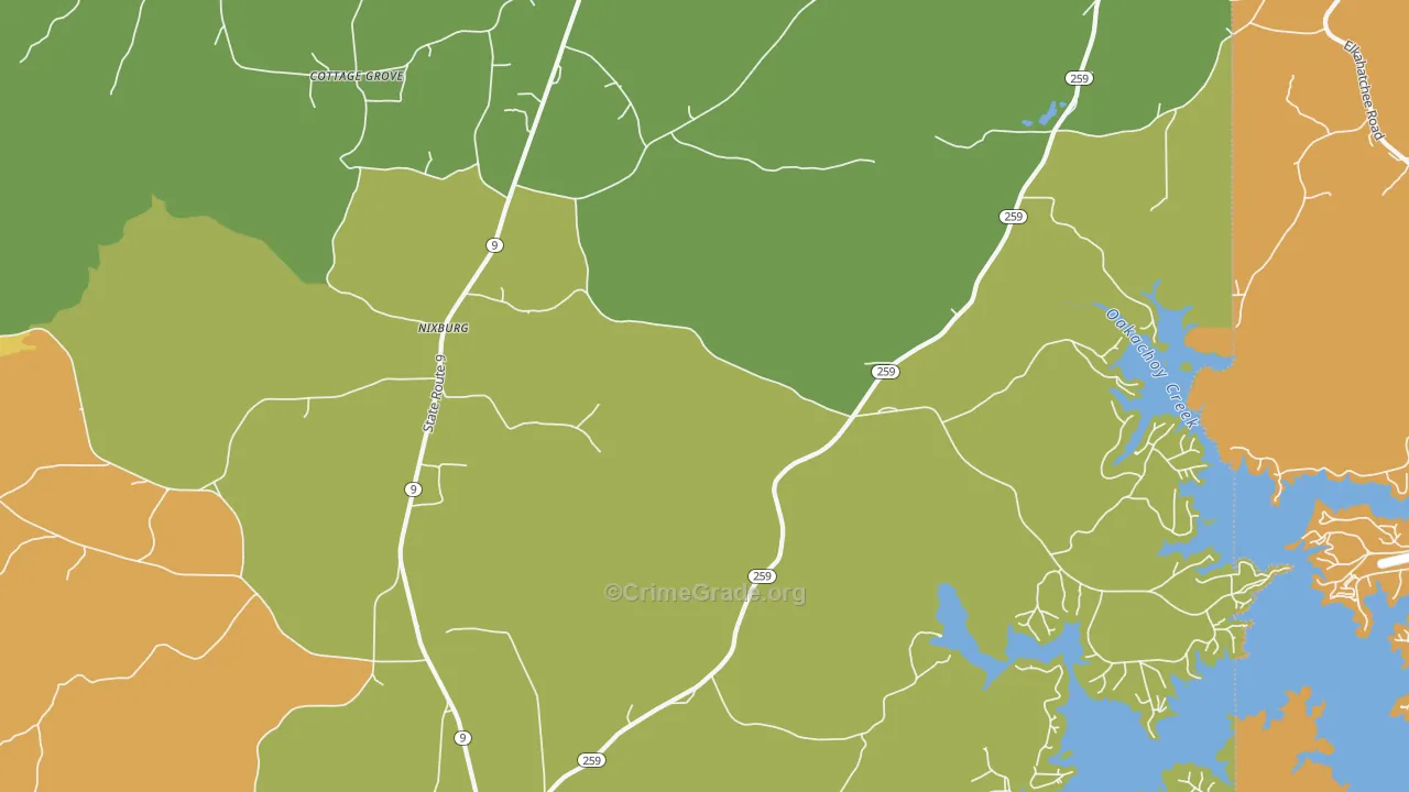 Nixburg, AL Map of Murder Rates