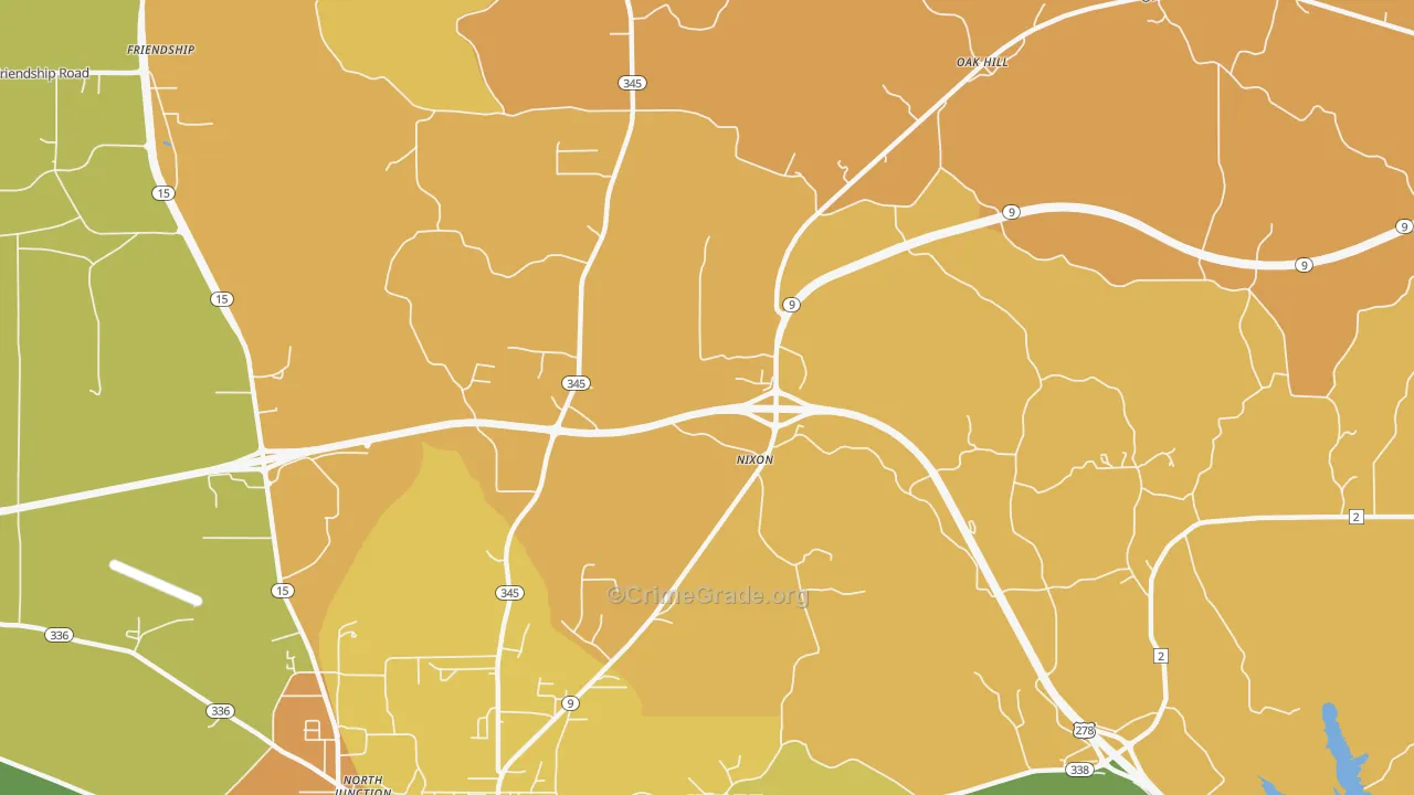 Nixon, MS Map of Murder Rates