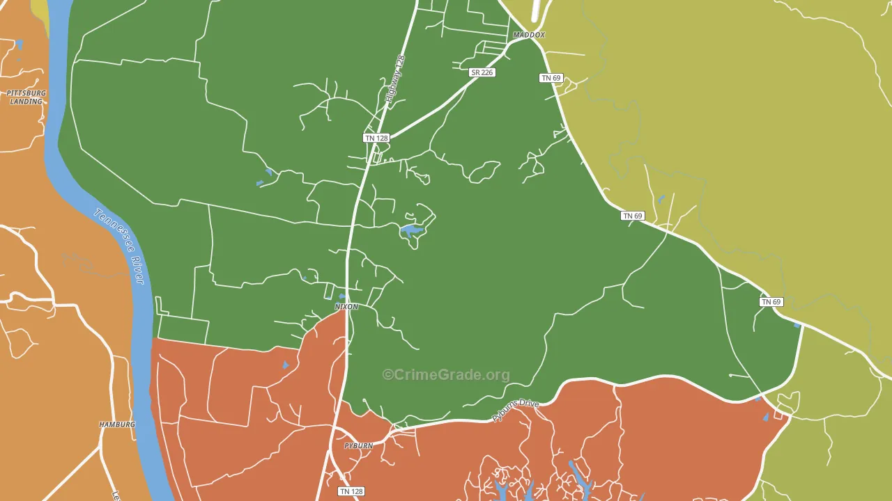 Nixon, TN Map of Murder Rates