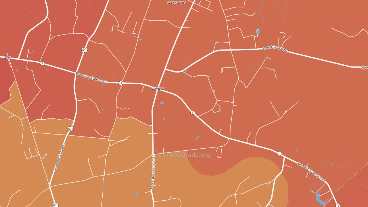 Nixville, SC Map of Murder Rates