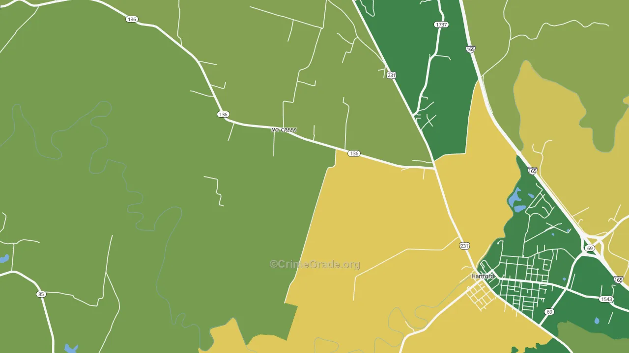 No Creek, KY Map of Murder Rates