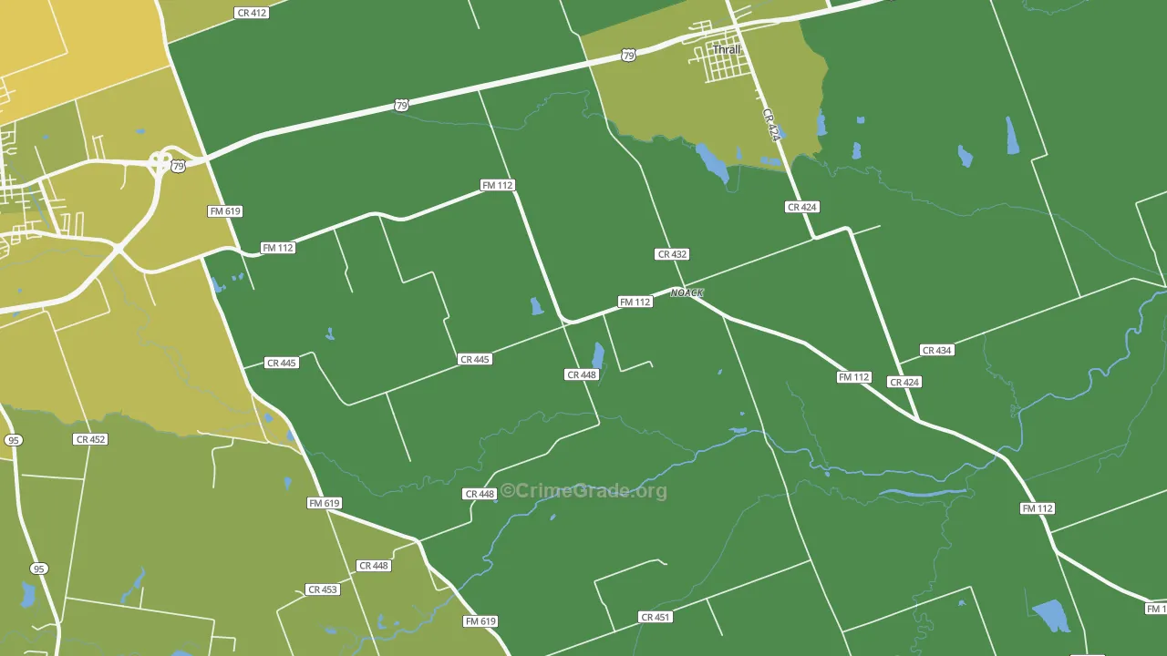Noack, TX Map of Murder Rates