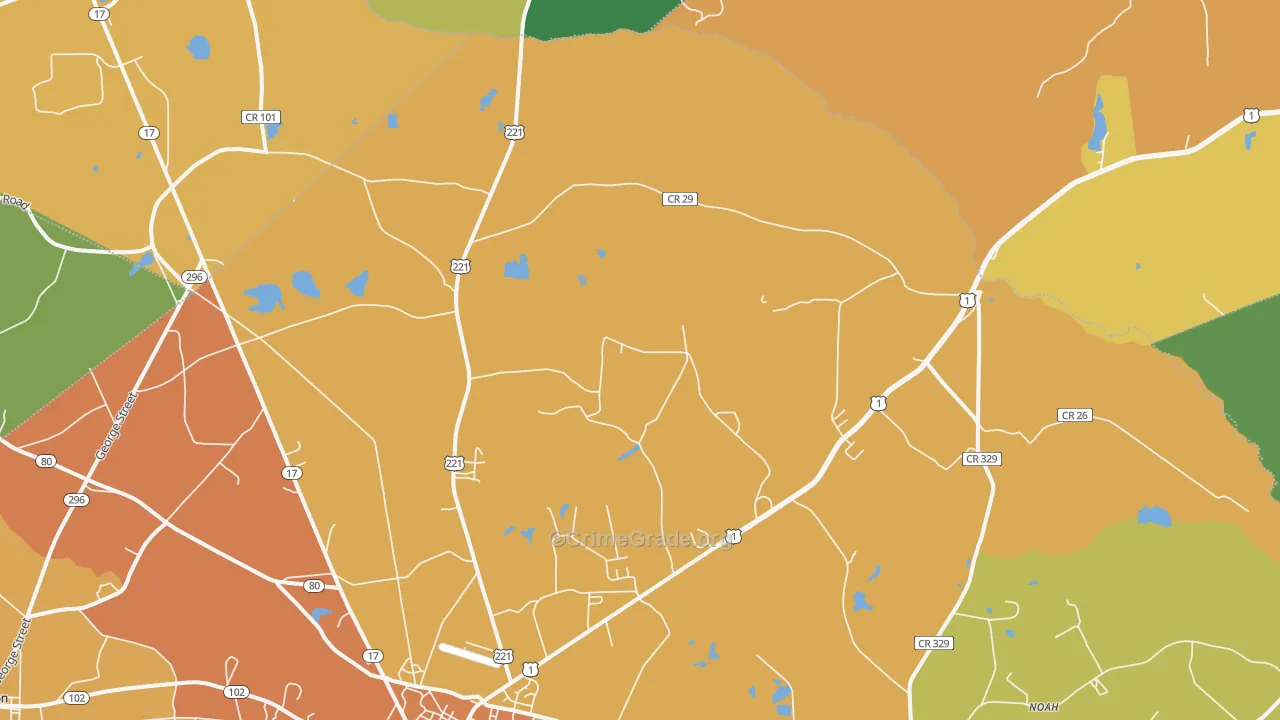 Noah, GA Map of Murder Rates