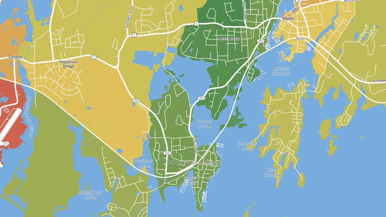 Noank, CT Map of Murder Rates